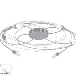Deckenlampe Nelia m. LED 6fl Ø 60 cm stahl