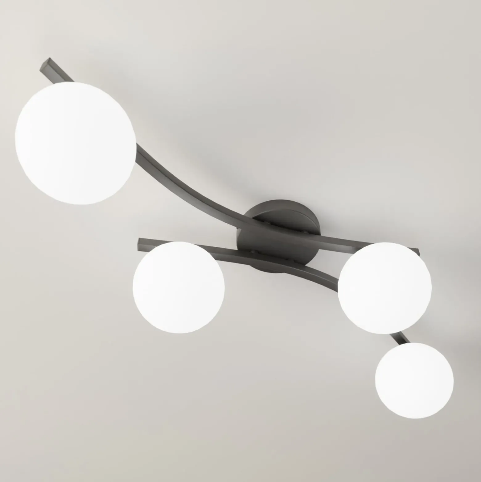 Deckenlampe Opus, Länge 85 cm, opal, Länge 84 cm, 4-flg.