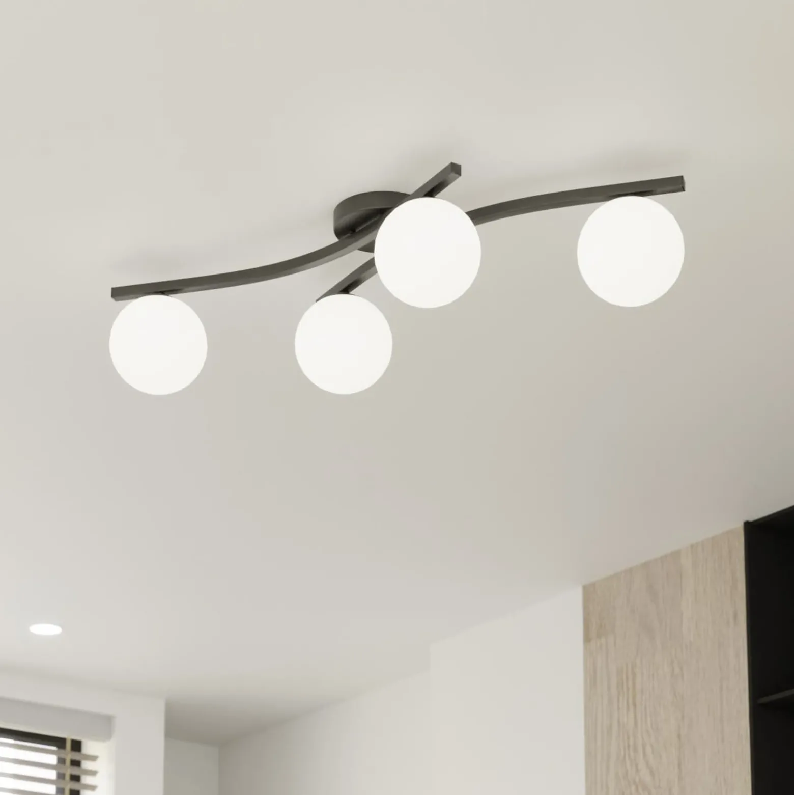 Deckenlampe Opus, Länge 85 cm, opal, Länge 84 cm, 4-flg.