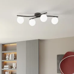 Deckenlampe Opus, Länge 85 cm, opal, Länge 84 cm, 4-flg.