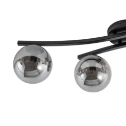 Deckenlampe Opus, Länge 84 cm, rauchgrau/schwarz, 4-flg.