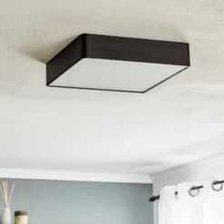 Deckenlampe Oro aus Stahl und Glas, schwarz, 35cm
