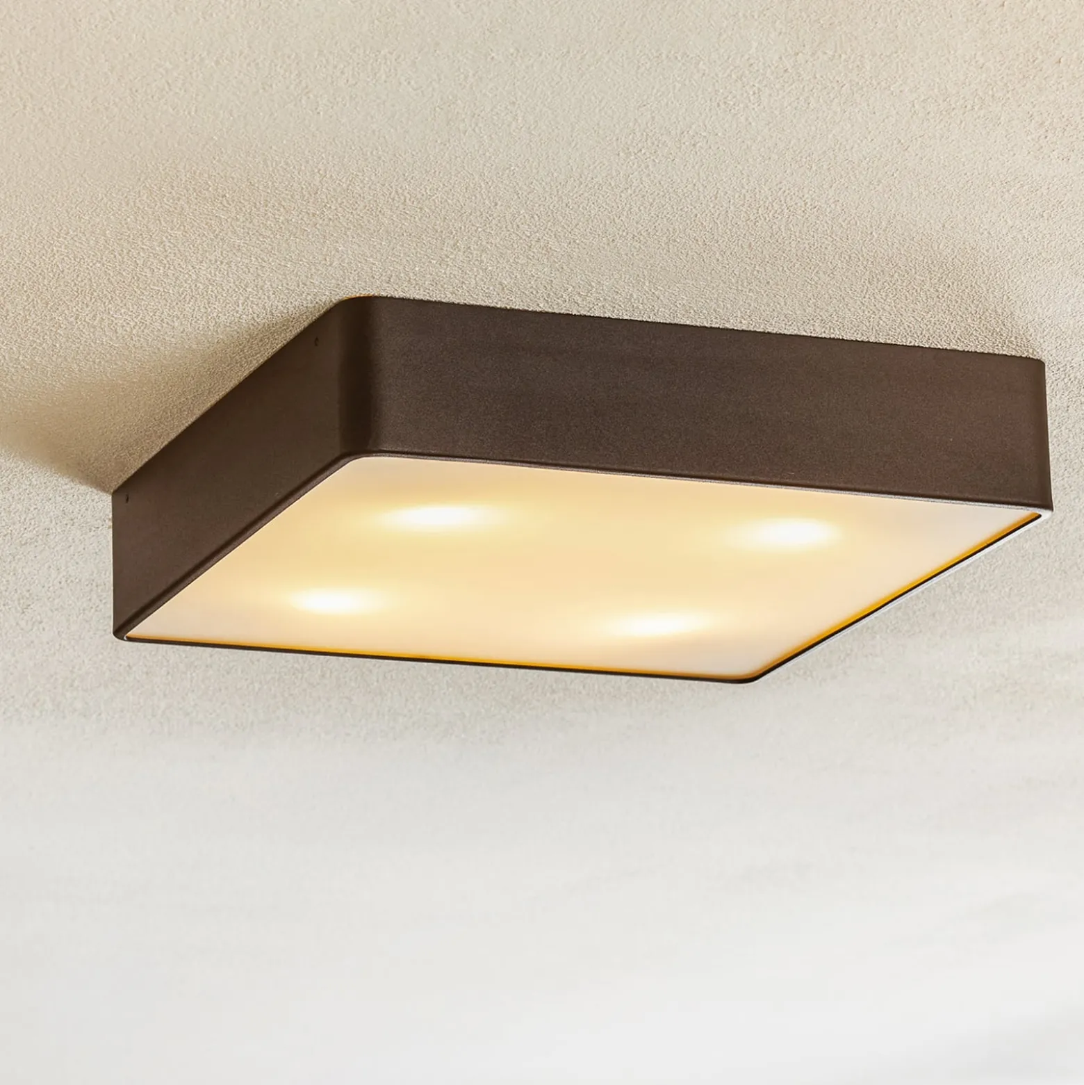 Deckenlampe Oro aus Stahl und Glas, schwarz, 35cm