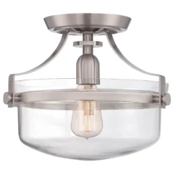 Deckenlampe Penn Station, nickel gebürstet
