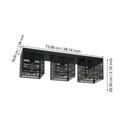 Deckenlampe Piedritas, drei schwarze Quaderschirme