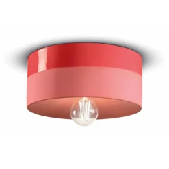 Deckenlampe Pi Keramik glänzend/matt Ø 25 cm rot