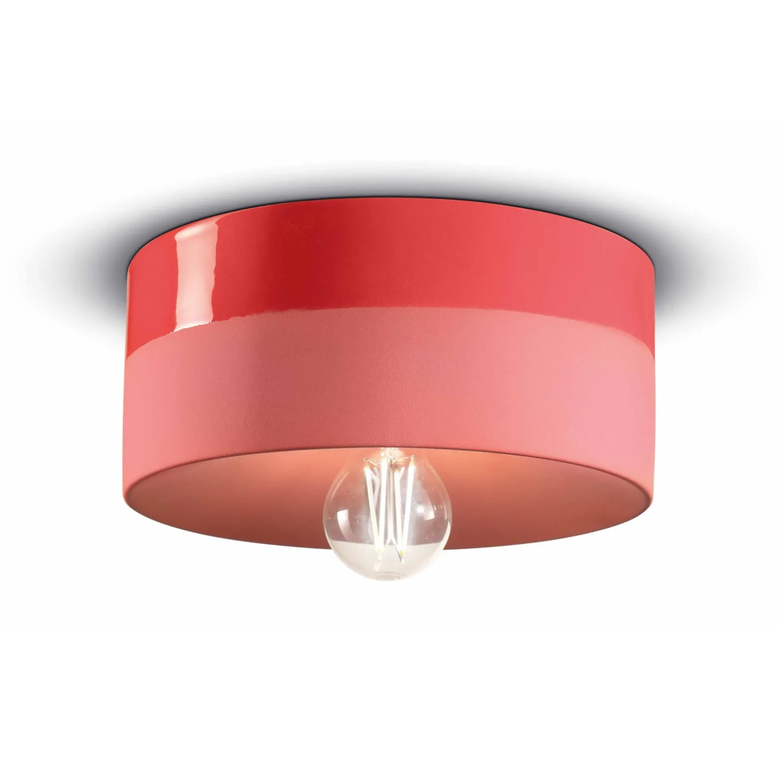 Deckenlampe Pi Keramik glänzend/matt Ø 25 cm rot