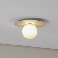 Deckenlampe Pixie, beige, Glas, Ø 25 cm, Kugel, G9