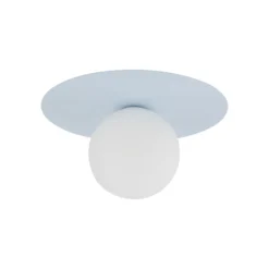 Deckenlampe Pixie, hellblau, Glas, Ø 25 cm, Kugel, G9