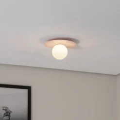 Deckenlampe Pixie, rosa, Glas, Ø 25 cm, Kugel, G9