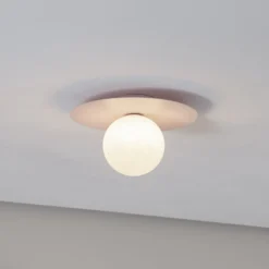 Deckenlampe Pixie, rosa, Glas, Ø 25 cm, Kugel, G9