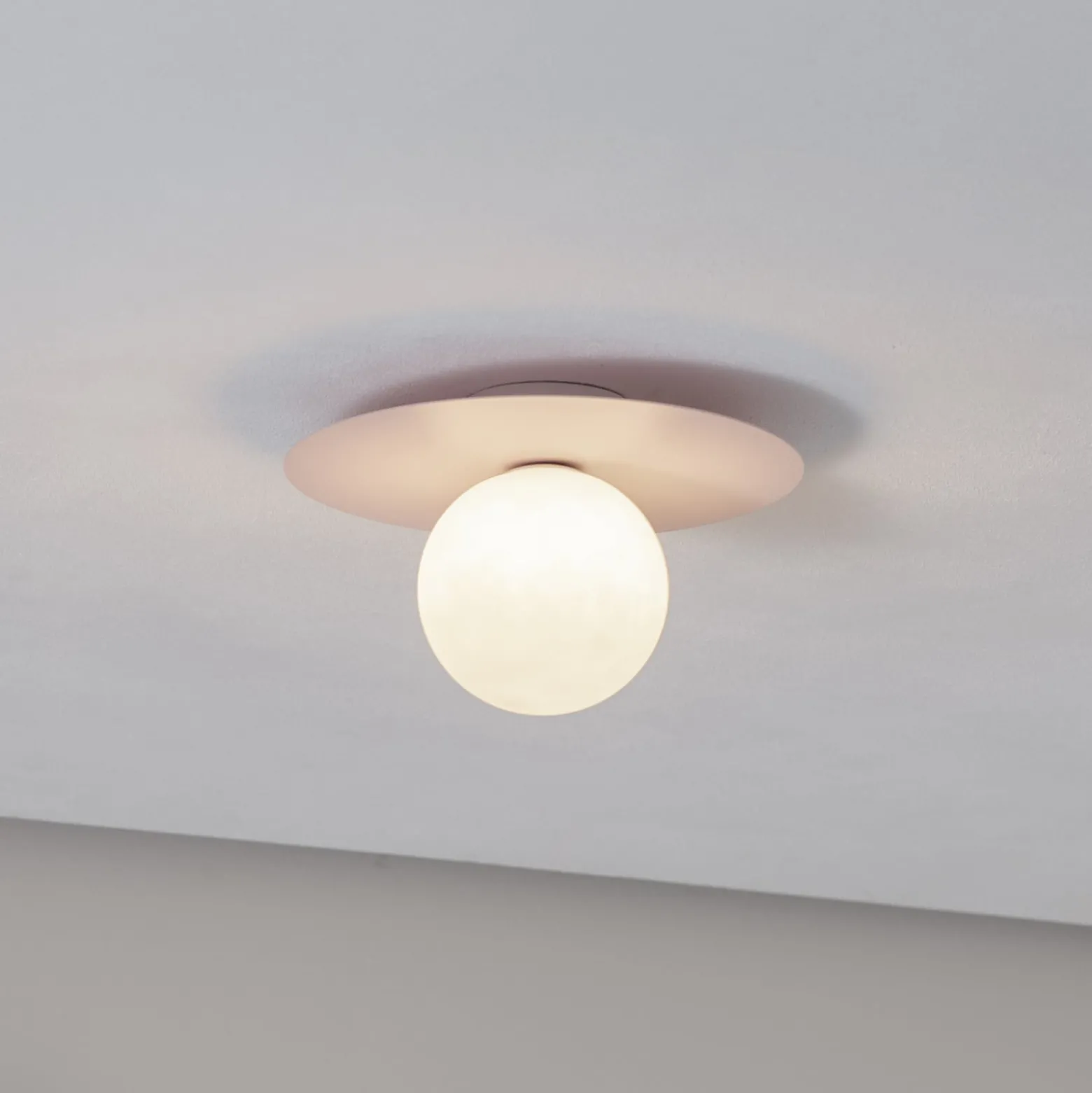 Deckenlampe Pixie, rosa, Glas, Ø 25 cm, Kugel, G9