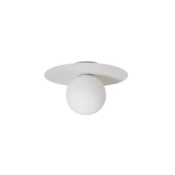 Deckenlampe Pixie, weiß, Glas, Ø 25 cm, Kugel, G9