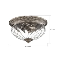 Deckenlampe Plantation nickel antik, 40,6cm