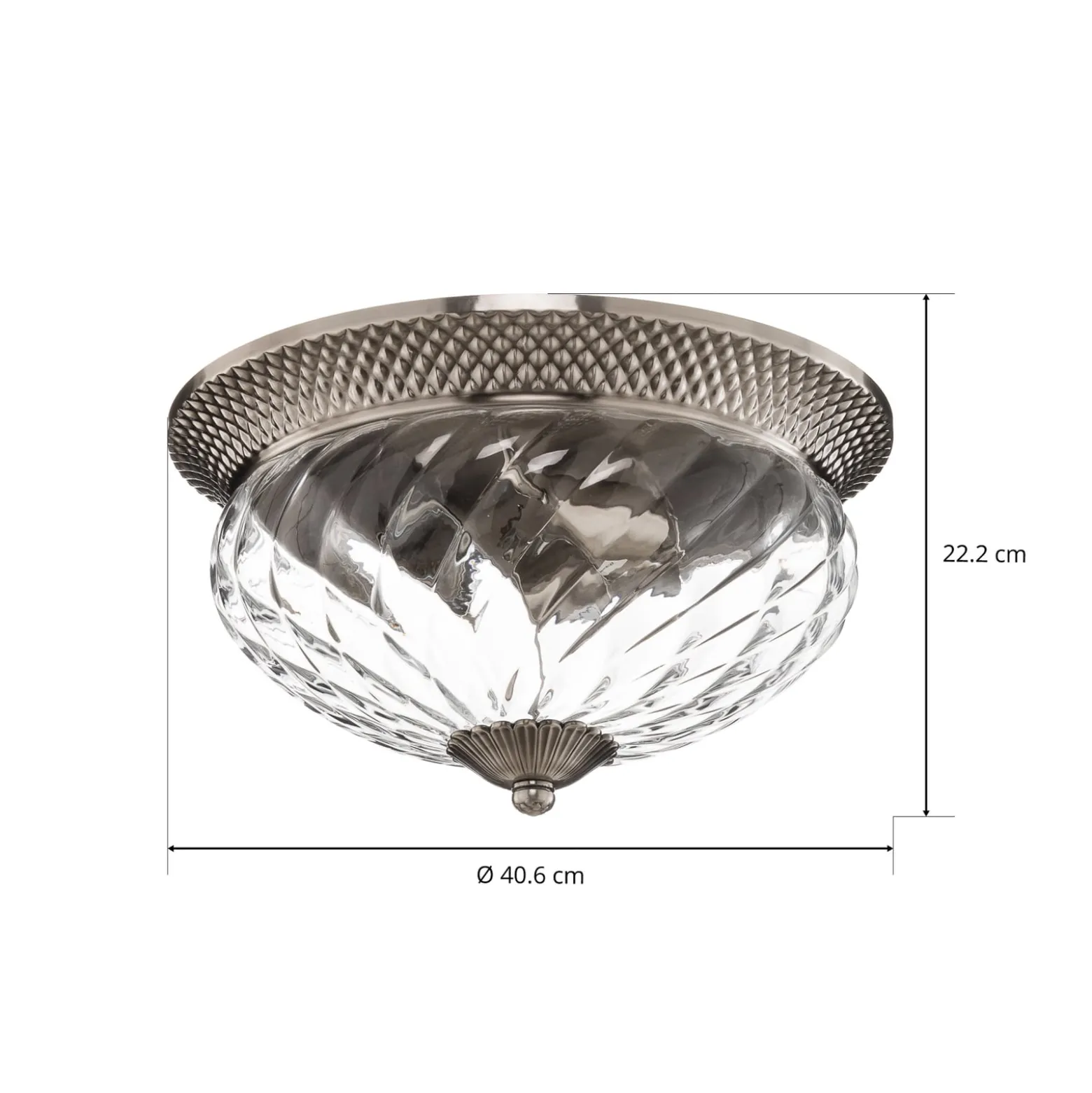 Deckenlampe Plantation nickel antik, 40,6cm