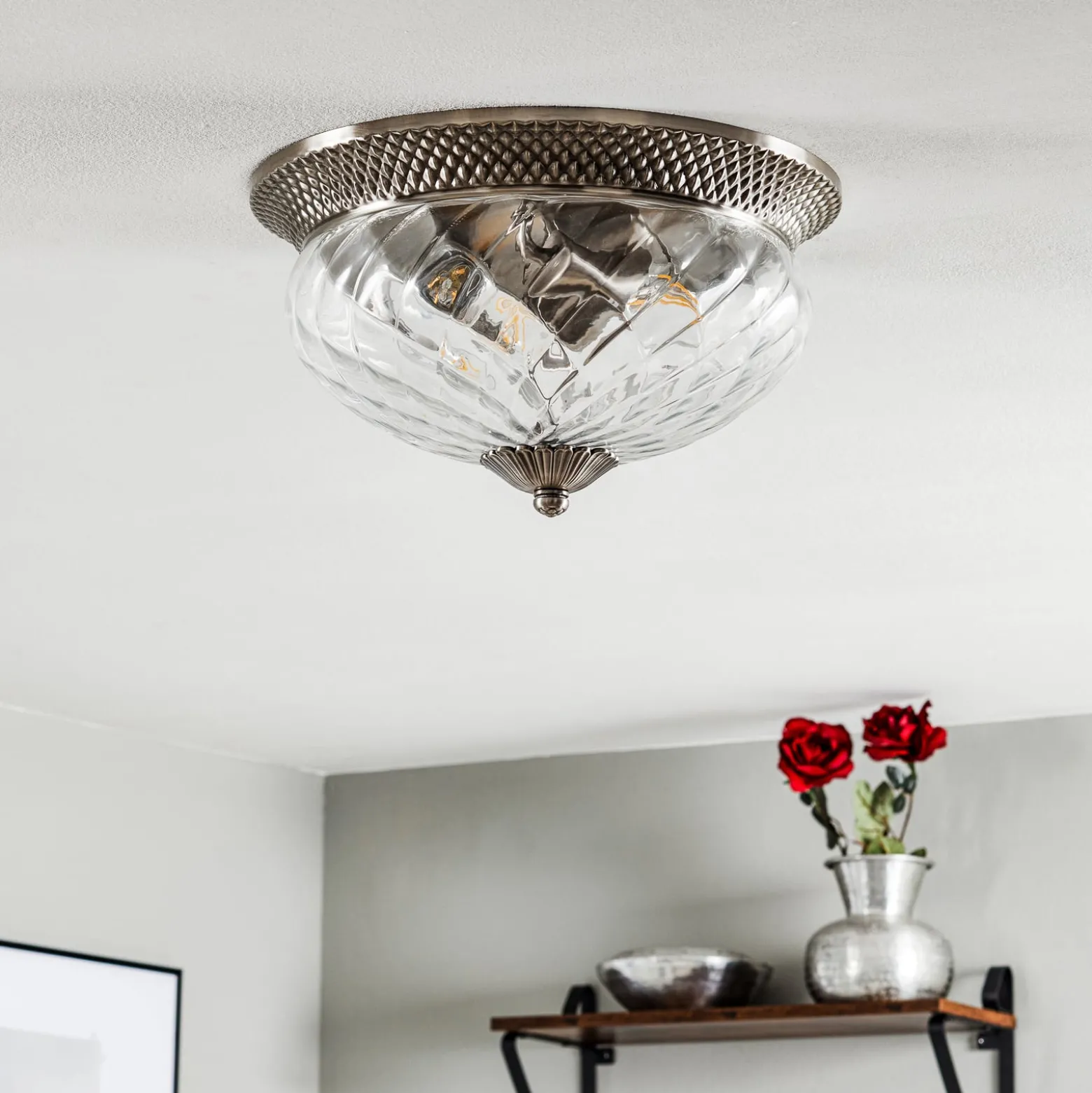 Deckenlampe Plantation nickel antik, 40,6cm