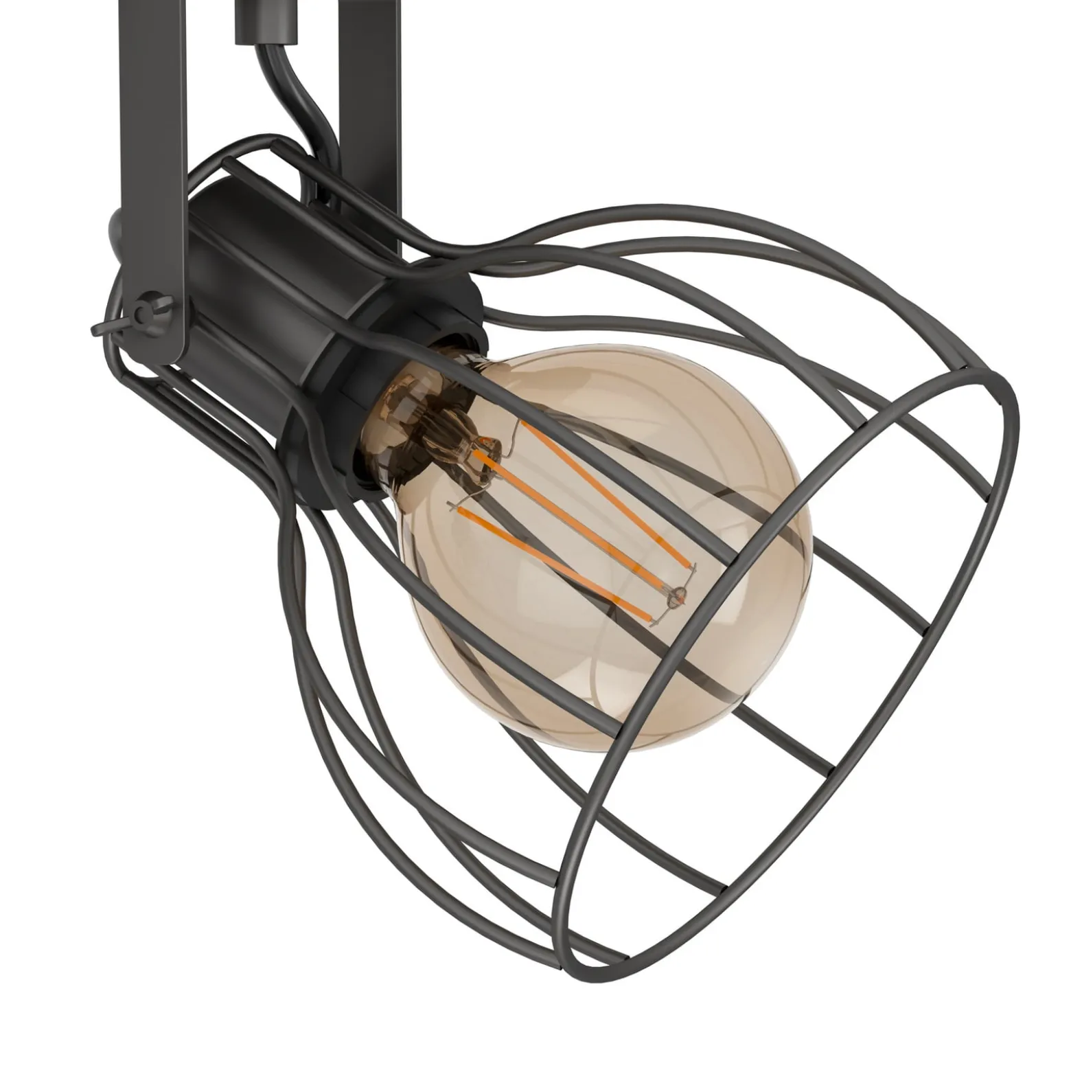 Deckenlampe Sambatello, zweiflammig, braun/silber