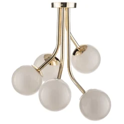 Deckenlampe Selva, fünfflammig versetzt, gold