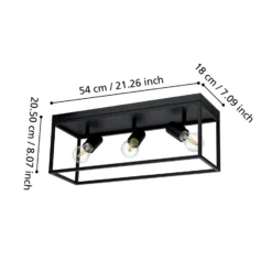 Deckenlampe Silentina dreiflammig, 54x18cm