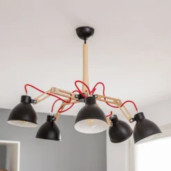 Deckenlampe Skansen 5-flammig verstellbar schwarz