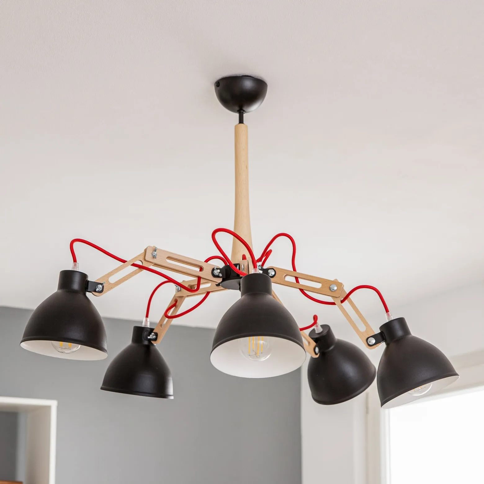 Deckenlampe Skansen 5-flammig verstellbar schwarz