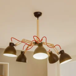 Deckenlampe Skansen 5-flammig verstellbar schwarz