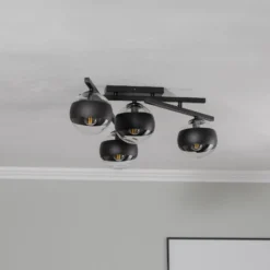 Deckenlampe Smart, schwarz/klar, 4-flammig