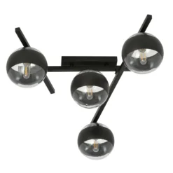 Deckenlampe Smart, schwarz/klar, 4-flammig