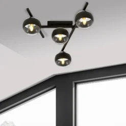 Deckenlampe Smart, schwarz/klar, 4-flammig