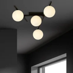 Deckenlampe Smart, schwarz/opal, 4-flammig
