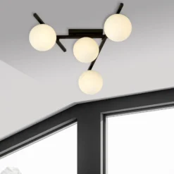 Deckenlampe Smart, schwarz/opal, 4-flammig