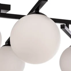 Deckenlampe Smart, schwarz/opal, 5-flammig