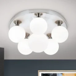 Deckenlampe Snowwhite, Baldachin Ø 36 cm, nickel