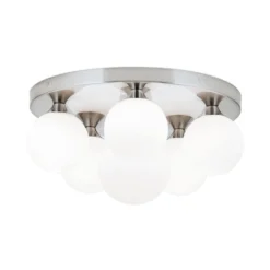 Deckenlampe Snowwhite, Baldachin Ø 36 cm, nickel
