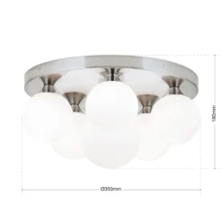 Deckenlampe Snowwhite, Baldachin Ø 36 cm, nickel