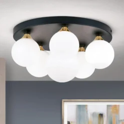 Deckenlampe Snowwhite, Baldachin Ø 36 cm, schwarz