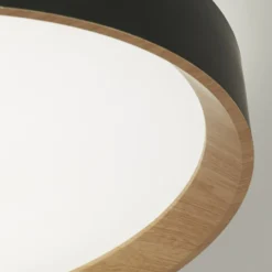 Deckenlampe Sorrento schwarz/Holzdekor Ø 38 cm Fernbedienung