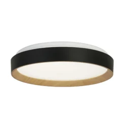 Deckenlampe Sorrento schwarz/Holzdekor Ø 38 cm Fernbedienung
