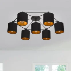 Deckenlampe Staiti schwarz mit Schirmen