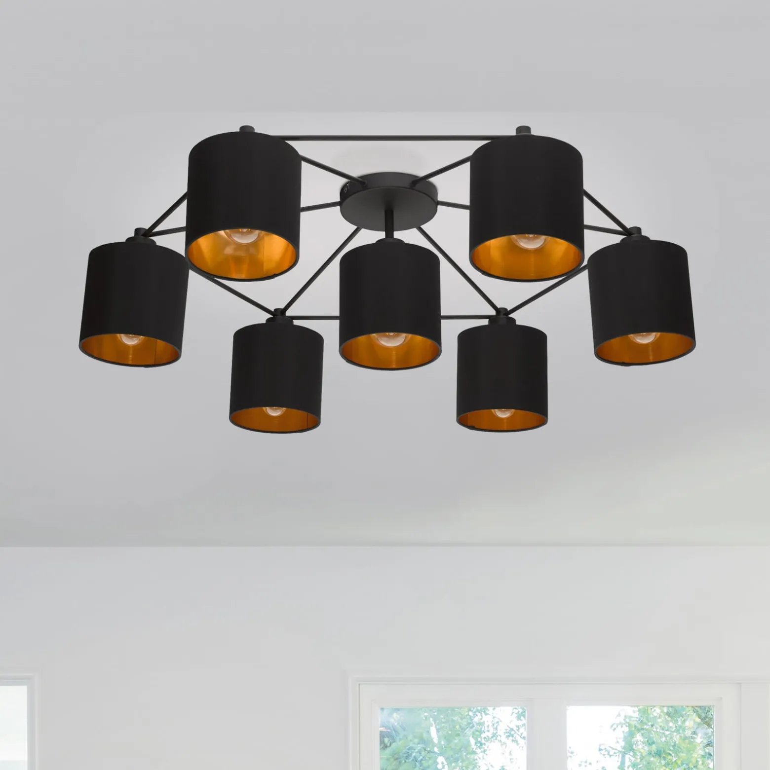 Deckenlampe Staiti schwarz mit Schirmen