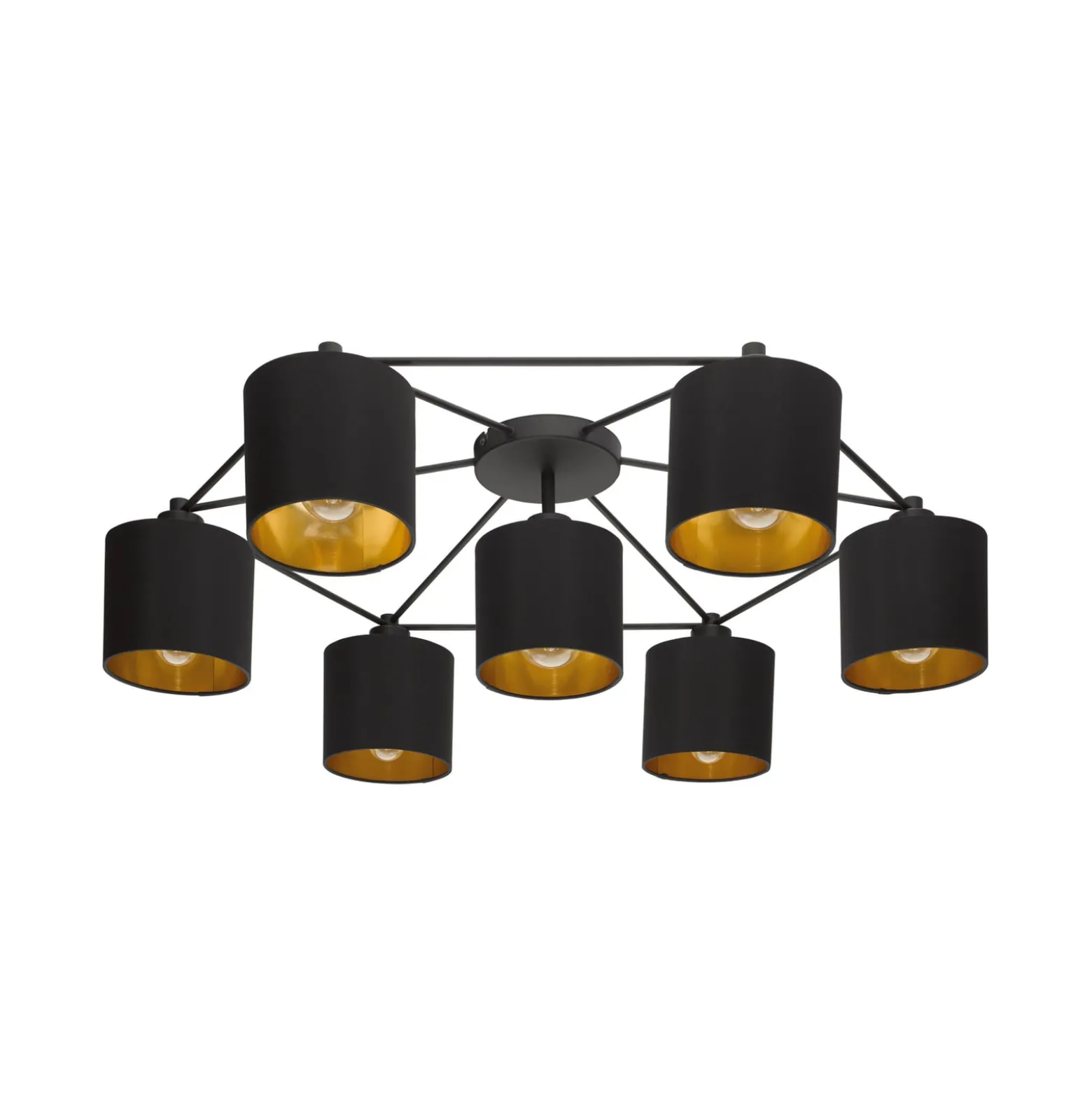 Deckenlampe Staiti schwarz mit Schirmen