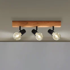 Deckenlampe Townshend 3 aus Holz 3-flammig schwarz