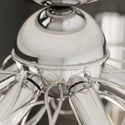 Deckenlampe Trilly in Chrom mit Kristallen, 5fl.