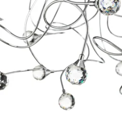 Deckenlampe Trilly in Chrom mit Kristallen, 5fl.