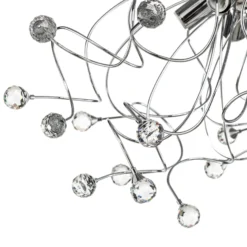Deckenlampe Trilly in Chrom mit Kristallen, 5fl.