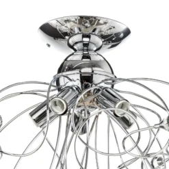 Deckenlampe Trilly in Chrom mit Kristallen, 5fl.