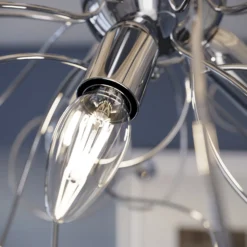 Deckenlampe Trilly in Chrom mit Kristallen, 3fl.