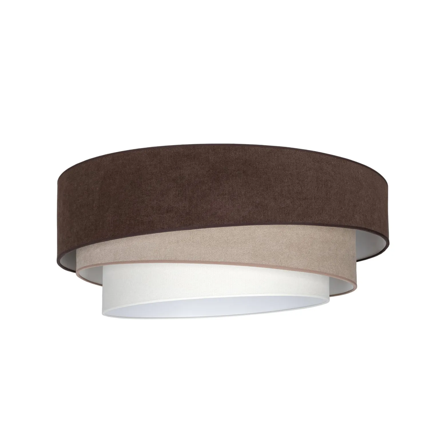 Deckenlampe Trio, braun/beige, Ø 60 cm, Textil, E27