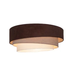 Deckenlampe Trio, braun/beige, Ø 60 cm, Textil, E27