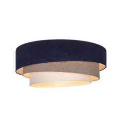 Deckenlampe Trio, dunkelblau/beige, Ø 60 cm, Textil, E27